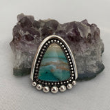 Blue Opal Petrified Wood Ring or Pendant- Sterling Silver and Indonesian Opalized Petrified Wood- Finished to Size