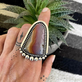 Large Agate Arch Ring or Pendant- Sterling Silver and Agua Nueva Agate- Finished to Size