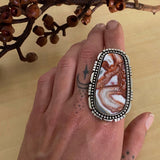 Huge Laguna Lace Agate Statement Ring or Pendant- Sterling Silver- Finished to Size