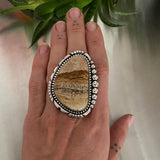 The Badlands Ring- Huge Sterling Silver and Picture Jasper Statement Ring or Pendant- Finished to Size
