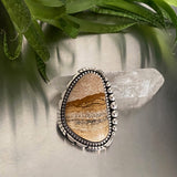 The Badlands Ring- Huge Sterling Silver and Picture Jasper Statement Ring or Pendant- Finished to Size