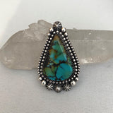 Large Celestial Turquoise Ring- Sterling Silver and Bao Canyon Turquoise Statement Ring- Finished to Size or as Pendant