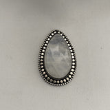 Large Rainbow Moonstone Statement Ring or Pendant- Sterling Silver and Rainbow Moonstone- Finished to Size