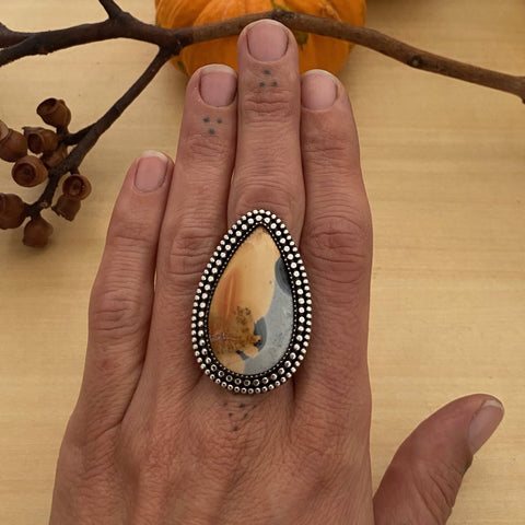 Maligano Jasper Ring or Pendant- Sterling Silver and Jasper- Finished to Size