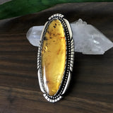 Huge Amber Ring- Sterling Silver and Mayan Amber - Finished to Size