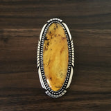 Huge Amber Ring- Sterling Silver and Mayan Amber - Finished to Size