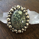 Huge Variscite Super Bubble Ring or Pendant- Sterling Silver and Posiedon Variscite- Finished to Size