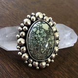 Huge Variscite Super Bubble Ring or Pendant- Sterling Silver and Posiedon Variscite- Finished to Size