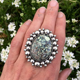 Huge Variscite Super Bubble Ring or Pendant- Sterling Silver and Posiedon Variscite- Finished to Size