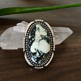 Huge Variscite Statement Ring or Pendant- Sterling Silver and Posiedon Variscite- Finished to Size