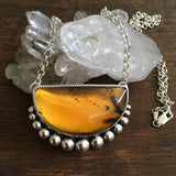 Large Amber Bubble Necklace- Sterling Silver and Mayan Amber - 20" Sterling Chain