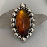 Huge Amber Bubble Ring- Sterling Silver and Mayan Amber - Finished to Size