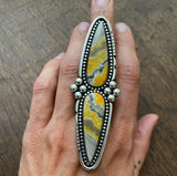 Huge Two-Stone Bumble Bee Jasper Ring- Sterling Silver and Bumblebee Jasper- Finished to Size