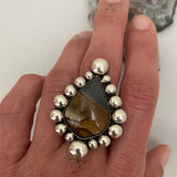 Large Picture Jasper Bubble Ring or Pendant- Sterling Silver and Landscape Jasper- Finished to Size