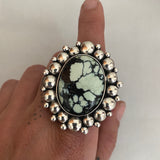 Huge Variscite Super Bubble Ring or Pendant- Sterling Silver and Posiedon Variscite- Finished to Size