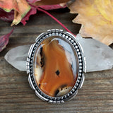 Huge Montana Agate and Sterling Silver Ring or Pendant- Finished to Size