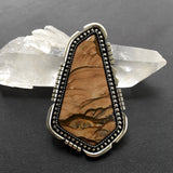 Huge Biggs Jasper Ring or Pendant- Sterling Silver and Biggs Picture Jasper- Finished to Size