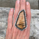 Huge Biggs Jasper Ring or Pendant- Sterling Silver and Biggs Picture Jasper- Finished to Size