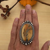 Large Maligano Jasper Celestial Ring or Pendant- Sterling Silver and Jasper- Finished to Size