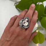 The Blossom Ring- Sterling Silver and Wild Horse Magnesite- Finished to Size or as a Pendant