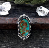 Celestial Ring or Pendant- Royston Turquoise and Sterling Silver Statement Ring- Finished to Size