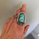 Dearly Departed Ring- Bamboo Mountain Turquoise and Sterling Silver- Finished to Size or as a Pendant
