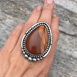 Huge Bruneau Jasper Ring or Pendant- Sterling Silver and Rare Bruneau Picture Jasper- Finished to Size