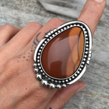 Huge Bruneau Jasper Ring or Pendant- Sterling Silver and Rare Bruneau Picture Jasper- Finished to Size