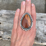 Huge Bruneau Jasper Ring or Pendant- Sterling Silver and Rare Bruneau Picture Jasper- Finished to Size