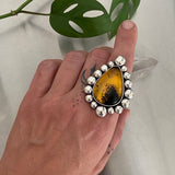 Large Bubble Ring or Pendant- Sterling Silver and Mayan Amber- Finished to Size