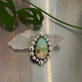 Huge Endless Summer Bubble Ring or Pendant- Sterling Silver and Blue Opal Petrified Wood- Finished to Size