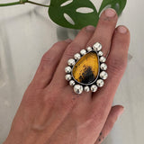 Large Bubble Ring or Pendant- Sterling Silver and Mayan Amber- Finished to Size