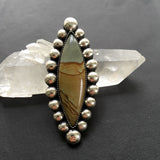 Large Owyhee Jasper Bubble Ring or Pendant- Sterling Silver and Owyhee Picture Jasper- Finished to Size