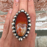 Huge Banded Agate and Sterling Silver Bubble Ring or Pendant- Finished to Size