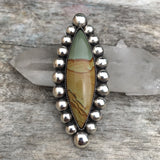 Large Owyhee Jasper Bubble Ring or Pendant- Sterling Silver and Owyhee Picture Jasper- Finished to Size