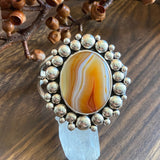 Super Bubble Agate Cuff- Sterling Silver and Banded Agate Statement Cuff