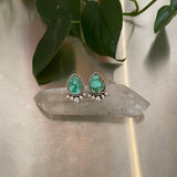 Turquoise Bubble Post Earrings- Emerald Valley Turquoise and Sterling Silver