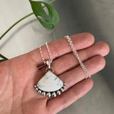 White Buffalo Bubble Necklace- Sterling Silver and White Buffalo- Chain Included