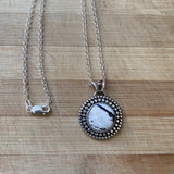 Sundial Necklace- White Buffalo and Sterling Silver Necklace- Chain Included