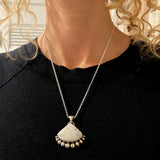 White Buffalo Bubble Necklace- Sterling Silver and White Buffalo- Chain Included