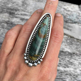 Large Caldera Paint Jasper Talon Ring or Pendant- Sterling Silver and Caldera Paint Jasper- Finished to Size