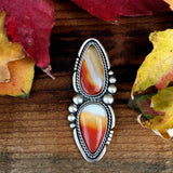 Huge Two- Stone Banded Agate and Sterling Silver Ring or Pendant- Finished to Size
