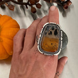 Huge Montana Agate Statement Ring or Pendant- Sterling Silver- Finished to Size