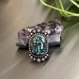 Large Webbed Variscite Celestial Ring or Pendant- Sterling Silver and Poseidon Variscite- Finished to Size