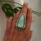 Large Celestial Endless Summer Ring or Pendant- Sterling Silver and Blue Opal Petrified Wood- Finished to Size