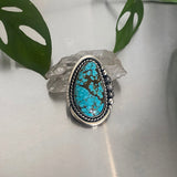 Large Turquoise Celestial Ring or Pendant- Sterling Silver and Number 8 Turquoise- Finished to Size
