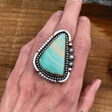 Blue Opal Petrified Wood Ring or Pendant- Sterling Silver and Indonesian Opalized Petrified Wood- Finished to Size