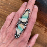 Huge Celestial Double Blue Opal Petrified Wood Ring or Pendant- Sterling Silver and Indonesian Opalized Petrified Wood- Finished to Size