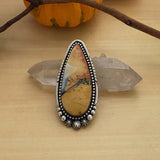 Huge Maligano Jasper Celestial Ring or Pendant- Sterling Silver and Jasper- Finished to Size