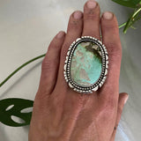 Huge Statement Ring or Pendant- Sterling Silver and Royston Turquoise- Finished to Size